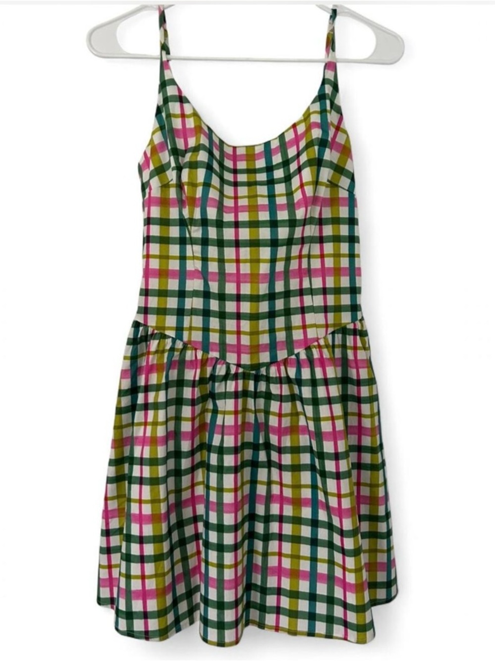 NWT Anthropologie Corey Lynn Calter Pink and Green Plaid Summer Dress- Med